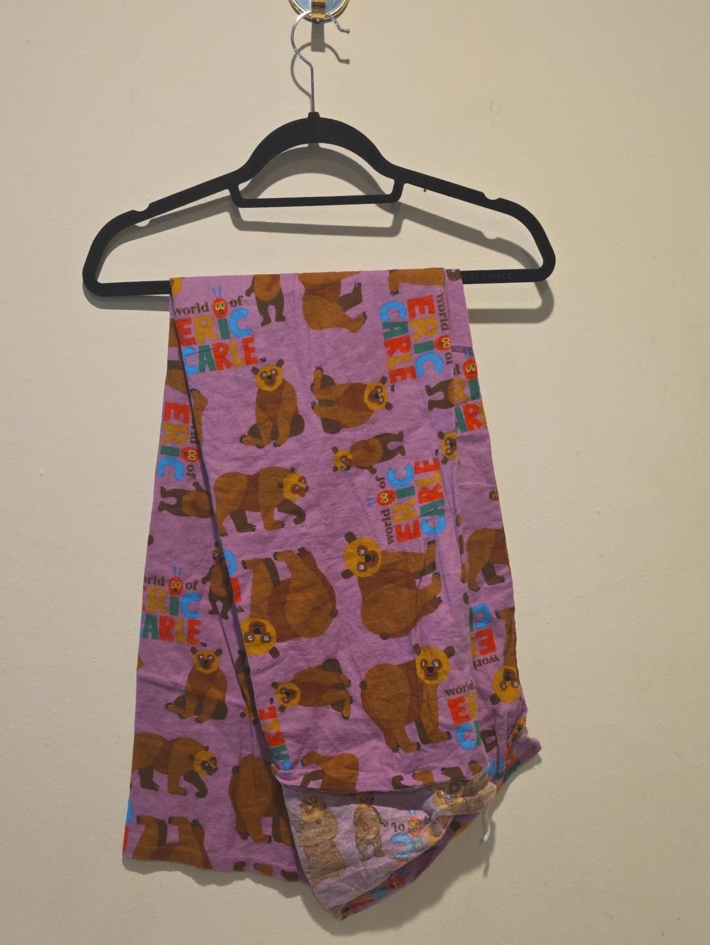 Children's Bear Print Pajama Pants - Purple Kindermat Sheet